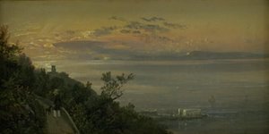 Näkymä Napolin Castellamaren yllä olevilta kukkuloilta tekijältä Johan Christian Dahl