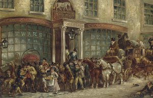 White Horse Cellar Hatchetts, Piccadilly, Lontoo (chromolitho)