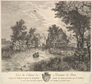 Jokimaisema maalauksen jälkeen herra Poullainin kabinetissa, 1780. tekijältä JF Borgnet