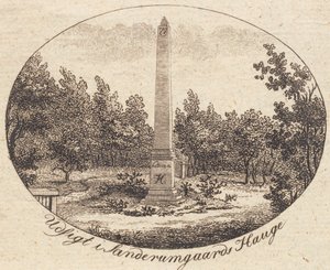 Vinjetti. Näkymä Sanderumgaards Haugessa tekijältä J.F. Clemens