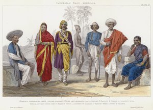 Kaukasialainen rotu, hindut (värillinen kaiverrus)