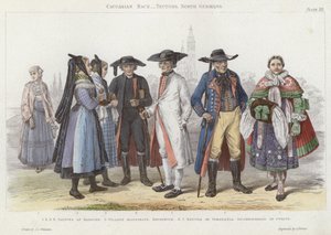 Kaukasialainen rotu, teutonit, pohjoissaksalaiset (värillinen kaiverrus)