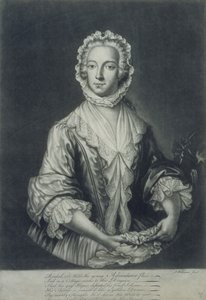 Prinssi Charles naamioitunut "Betty Burkeksi" (mezzotint-kaiverrus)