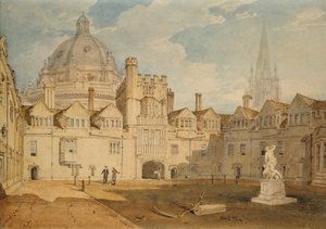 Näkymä Brazen Nose College Quadranglen sisältä, Oxford, 1803-1804 tekijältä Joseph Mallord William Turner