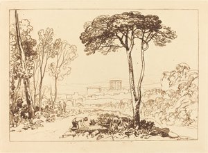 Scene in the Campagna, julkaistu 1812. tekijältä Joseph Mallord William Turner