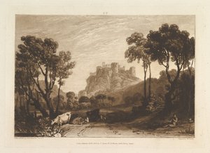 Linna Meadows Liber Studiorumin yläpuolella, osa II, levy 8, 1808. tekijältä Joseph Mallord William Turner