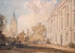Näkymä Kristuksen katedraalille ja osa Corpus Christi Collegea, 1803-1804 tekijältä Joseph Mallord William Turner