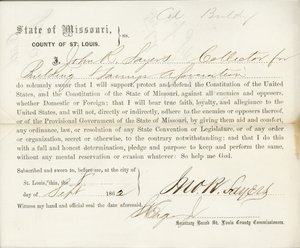 Uskollisuusvala John R. Sayers Missourista, St.Louisin kreivikunta tekijältä J.R. Sayers