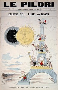 Ranskan vuoden 1889 vaaleja ja kenraali Boulangeria käsittelevän Le Pilorin etukansi, 28. heinäkuuta 1889 (väri litho)