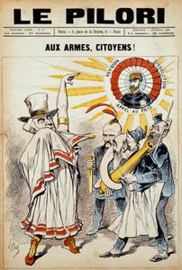 Yksi sanomalehti "" pilleri"": "" kansalaisille aseita! "" 2. joulukuuta 1888 mielenosoituksen aikana kenraali Boulangeria vastaan. Kuvitus J. Blass