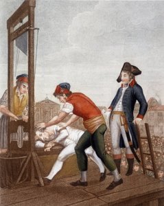 Maximilien Marie Isidore de Robespierre giljotiinissa tekijältä J. (after) Beys