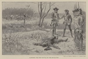 Alamance, vallankumouksen ensimmäinen taistelu (litho)