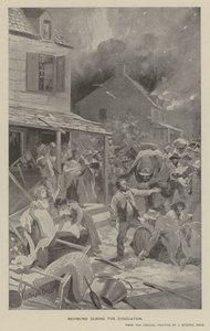 Richmond evakuoinnin aikana (litho) tekijältä J. (after) Steeple Davis