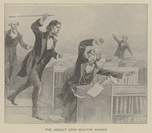 Senaattori Sumnerin hyökkäys (litho)