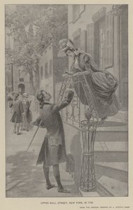 Upper Wall Street, New York, vuonna 1783 (litho) tekijältä J. (after) Steeple Davis