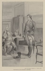 Washington ja kuvernööri Dinwiddie (litho) tekijältä J. (after) Steeple Davis
