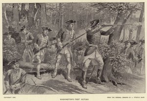 Washingtonin ensimmäinen voitto (litho) tekijältä J. (after) Steeple Davis