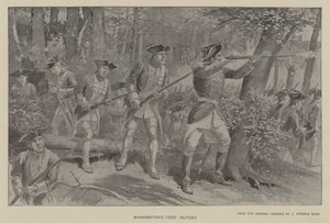 Washingtonin ensimmäinen voitto (litho) tekijältä J. (after) Steeple Davis