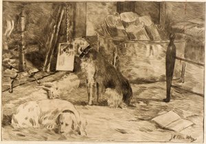 Koirat tulisijaan nro 1 tekijältä J. Alden Weir