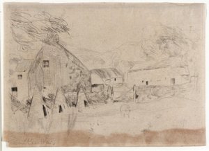 Maatilan pihapiiri - Mansaari tekijältä J. Alden Weir
