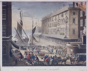 Billingsgate Market and Wharf, Lontoo, 1808