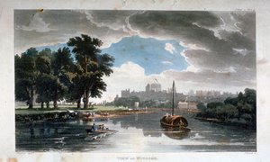 Näkymä Windsoriin Thames-joelta, Berkshire, c1820