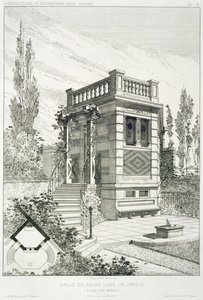 Kylpyhuone, useiden arkkitehtien suunnittelemista tiloista, pubi. Morel & Cie, Pariisi, noin 1880