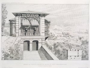Höyrykylpyjä, observatorio yllä, useista eri arkkitehtien suunnittelemista pubista. Morel & Cie, Pariisi, noin 1880