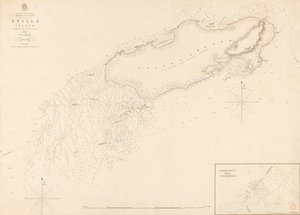 Länsi-Intian Mosquito-rannikko Utilla Island, jonka kartoitti komentaja R. Owen 1835.