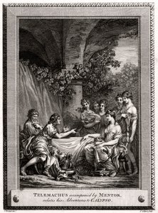 Telemachus Mentorin kanssa kertoo seikkailuistaan Calypsosta, 1774
