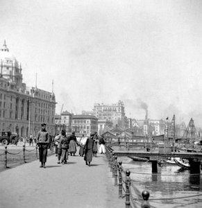 Bund, Shanghai, Kiina, 1900-luvun alku.