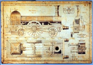 Stephensonin "Long Boiler" -veturi, 1841 tekijältä J. Farley
