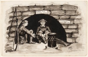 Express Villa (vain juoksijoille): Lämmin kulma Ranskassa, 1917 (kynä, sivellin ja muste paperille) tekijältä J. Griffiths