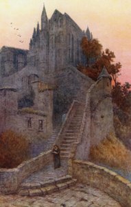 The Wonder, Mont St Michel (väri litho) tekijältä J. Hardwicke Lewis