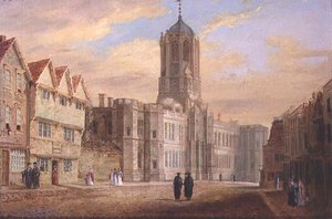 Oxford: Tom Tower ja Christ Church Collegen länsirintama. tekijältä J. Harwood