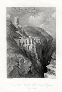 Pyhän Saban luostari, Engadin erämaa, Pyhä maa, 1800-luku. tekijältä J. Horsburgh