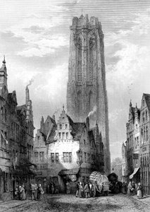 Malines Mechelenin katedraali, Antwerpen, Belgia, 1800-luku.
