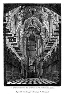 Henry VII:n kappelin sisustus, Westminster Abbey, 1843