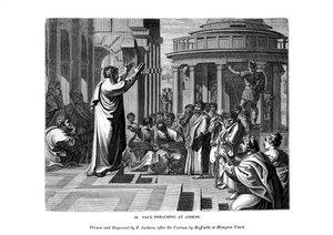 Paavali saarnaa Ateenassa, 1843.