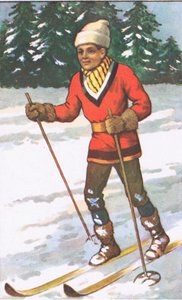 Kanadalainen poika, MacMillanin koulujulisteista, n. 1950-60 luvut (värilitho) tekijältä J. Macfarlane