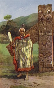 Maoripäällikkö (väri litho)