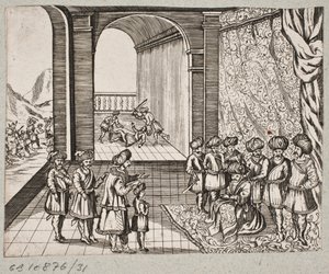 Kuvitus Adam Oleariukselle, "Persialainen Rosenthal, nerokas runoilija Schich Saadi […]", Schleswig 1660