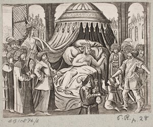 Kuvitus Adam Oleariukselle, "Persialainen Rosenthal, nerokas runoilija Schich Saadi […]", Schleswig 1660 tekijältä J. Muller