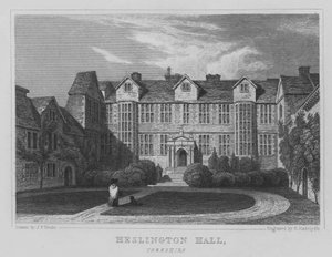 Heslington Hall, Yorkshire (kaiverrus) tekijältä John Preston Neale