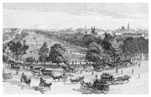 Hyde Park, Sydney, Uusi Etelä-Wales, Australia, 1886.