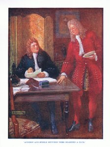 Addison ja Steele kuvittelivat keskenään klubin, englantilaisen kirjallisuuden pub. T C & EC Jack, n. 1920 tekijältä J. R. Skelton