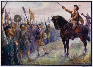 25-vuotias Bonnie-prinssi Charlie puhui joukkoilleen, Jacobite Rising of 1745