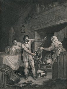 Alfred Neatherds-mökissä, 1800-luvun puoliväli. tekijältä J. Rogers