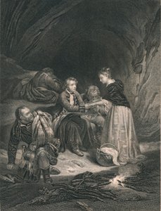 Chas. Edward The Pretender ja Flora Macdonald, 1800-luvun puoliväli. tekijältä J. Rogers