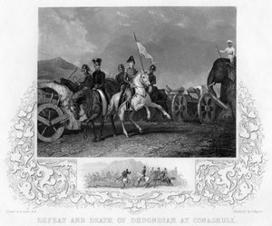 Dhoondiahin tappio ja kuolema Conaghullissa, 1800, 1800-luvun alkupuoli. tekijältä J. Rogers